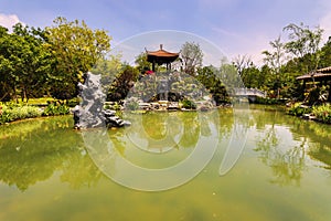 Traditional Chinese City Garden Park in Beijing.