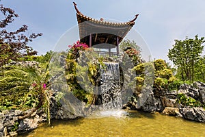 Traditional Chinese City Garden Park in Beijing.