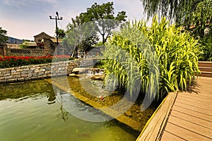 Traditional Chinese City Garden Park in Beijing.