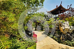 Traditional Chinese City Garden Park in Beijing.