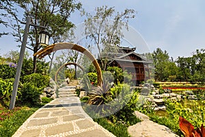 Traditional Chinese City Garden Park in Beijing.