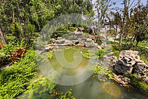 Traditional Chinese City Garden Park in Beijing.