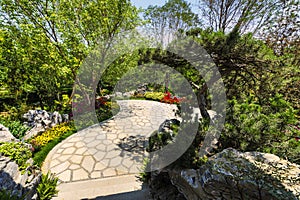 Traditional Chinese City Garden Park in Beijing.