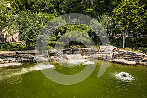 Traditional Chinese City Garden Park in Beijing.