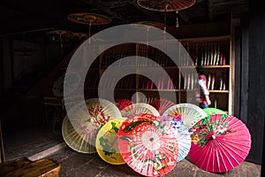 Traditional chinese colour oiled paper umbrella