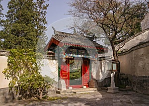 A traditional Chinese doorway  to a side yard  in Beihai, Beijing