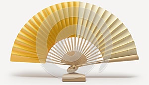 Traditional Chinese Fan in Isolation on White Background