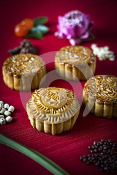 Traditional chinese festive mooncake pastry dessert