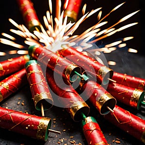 Traditional Chinese firecrackers, explosive decorations to celebrate festive new year