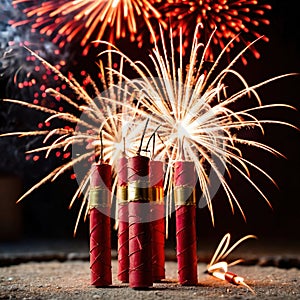 Traditional Chinese firecrackers, explosive decorations to celebrate festive new year