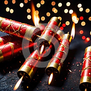 Traditional Chinese firecrackers, explosive decorations to celebrate festive new year