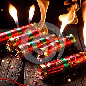 Traditional Chinese firecrackers, explosive decorations to celebrate festive new year