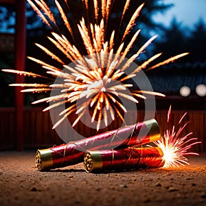 Traditional Chinese firecrackers, explosive decorations to celebrate festive new year