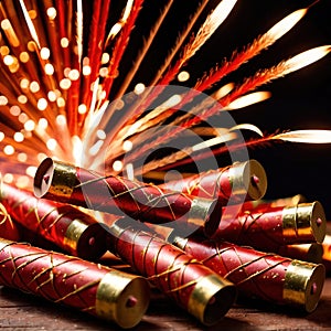 Traditional Chinese firecrackers, explosive decorations to celebrate festive new year