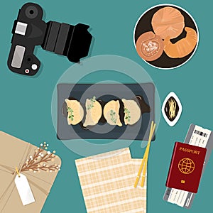 Traditional chinese food, steamed dumpling served on table.