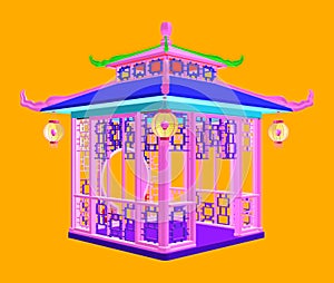 Traditional Chinese Gazebo Garden Pavilion Vector