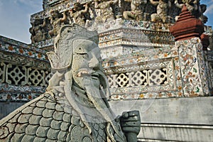 Traditional Chinese giant statue in Bangkok temple