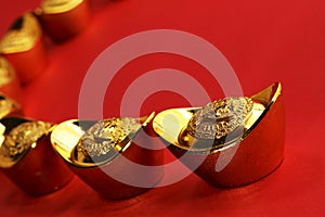Traditional chinese gold ingots