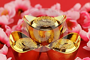 Traditional chinese gold ingots