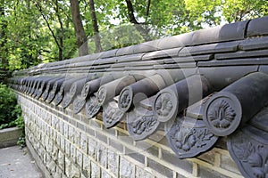 Traditional chinese gray low wall