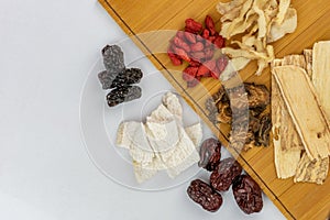 Traditional Chinese herbs used in alternative herbal medicine - Traditional Food photography