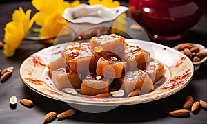 Traditional Chinese lunar new year celebration nian gao rice cakes