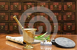 Traditional Chinese medicine shop photo