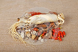 Traditional Chinese medicine TCM and ginseng photo