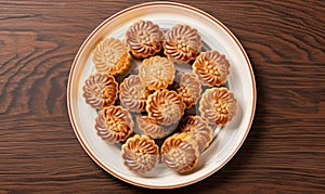 Traditional Chinese moon cake. Mid-Autumn festival celebration background