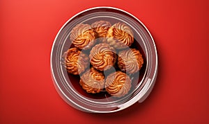 Traditional Chinese moon cake. Mid-Autumn festival celebration background