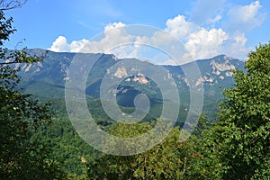 Traditional Chinese Mountain Scene with rocks