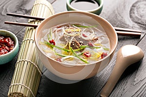 Traditional chinese noodle soup