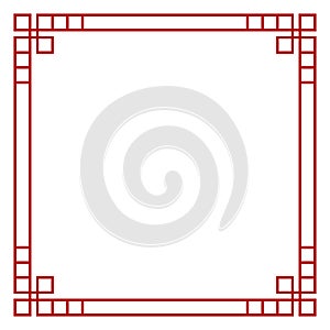 Traditional chinese pattern.  Square frame with elegance geometric pattern