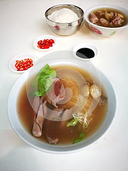 Traditional Chinese Pork ribs and kidney soup