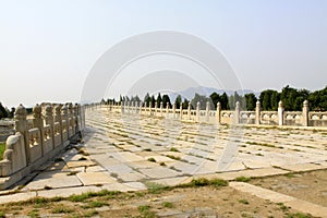 Traditional Chinese style stone bridge landscape architecture, Eastern Tombs of the Qing Dynasty, China