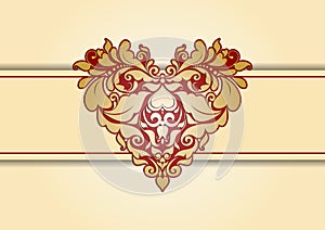 Traditional Chinese Valentine`s Card Template, Love And Heart