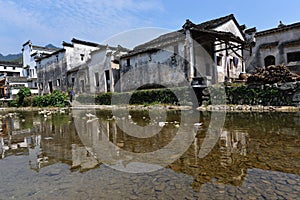 Traditional chinese village with river