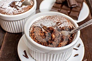 Traditional chocolate souffle