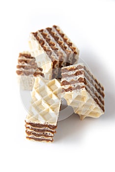 Traditional Chocolate Wafers cake - closeup shot isolated on white background photo