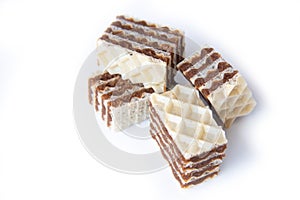 Traditional Chocolate Wafers cake - closeup shot isolated on white background photo