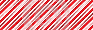 Traditional Christmas background for walking stick, candy and packaging. Diagonal red lines