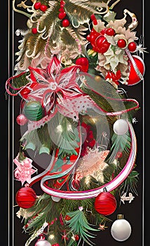 Traditional Christmas border