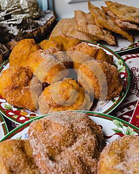 Typical Portuguese Christmas fritters: Sonhos, Filhos and Coscoroes photo