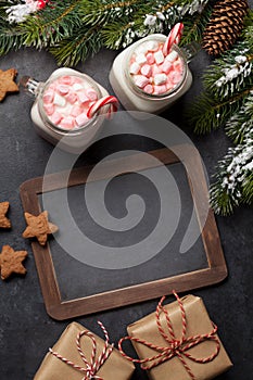 Traditional christmas cocktail with marshmallow