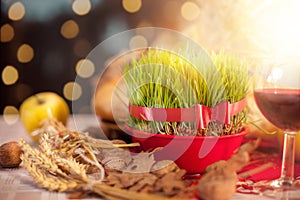 Traditional Christmas decoration with Christmas wheat