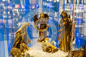 Traditional Christmas decoration. Nativity scene