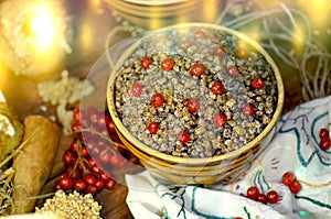 Traditional Christmas dish kutya in Poland and Ukraine