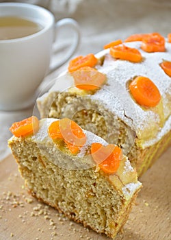 Traditional Christmas fruit cake with kumquats