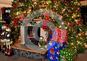 Traditional Christmas Hearth Scene