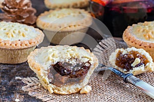 Traditional Christmas mince pies and mulled wine
